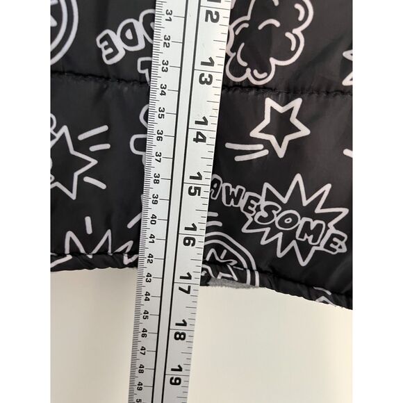 NANNETTE KIDS Puffer Vest Size 6 Black W/Awesome Design Fleece Lining - Picture 5 of 6